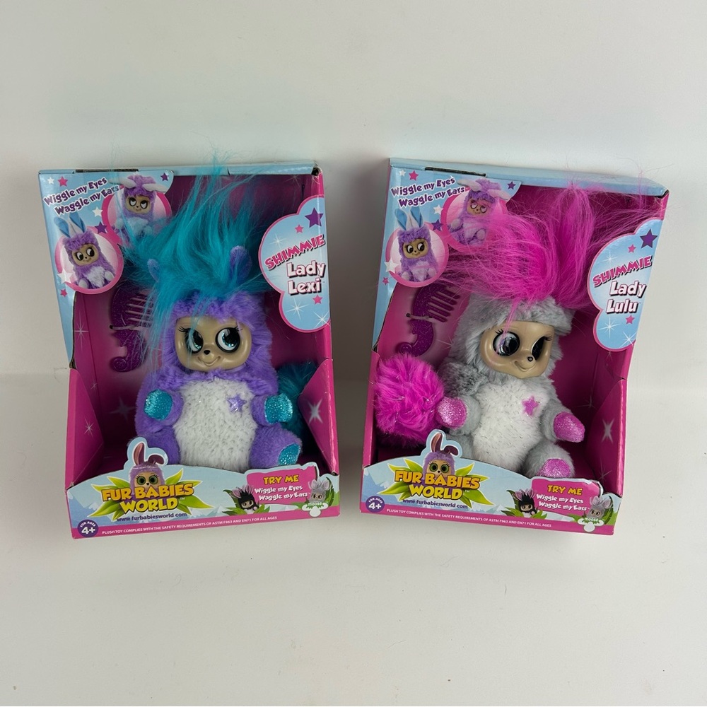 2 - Fur Babies World Shimmie "Lady Lexi" & "Lady Lulu",  Wiggle Eyes Waggle Ears